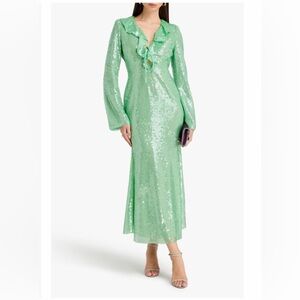Self-Portrait Green Sequin Dress